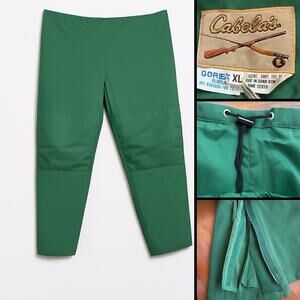 Vtg 90s Cabela’s Goretex Rain Pants Mens XL Green Gorpcore Hiking Fishing Hunter